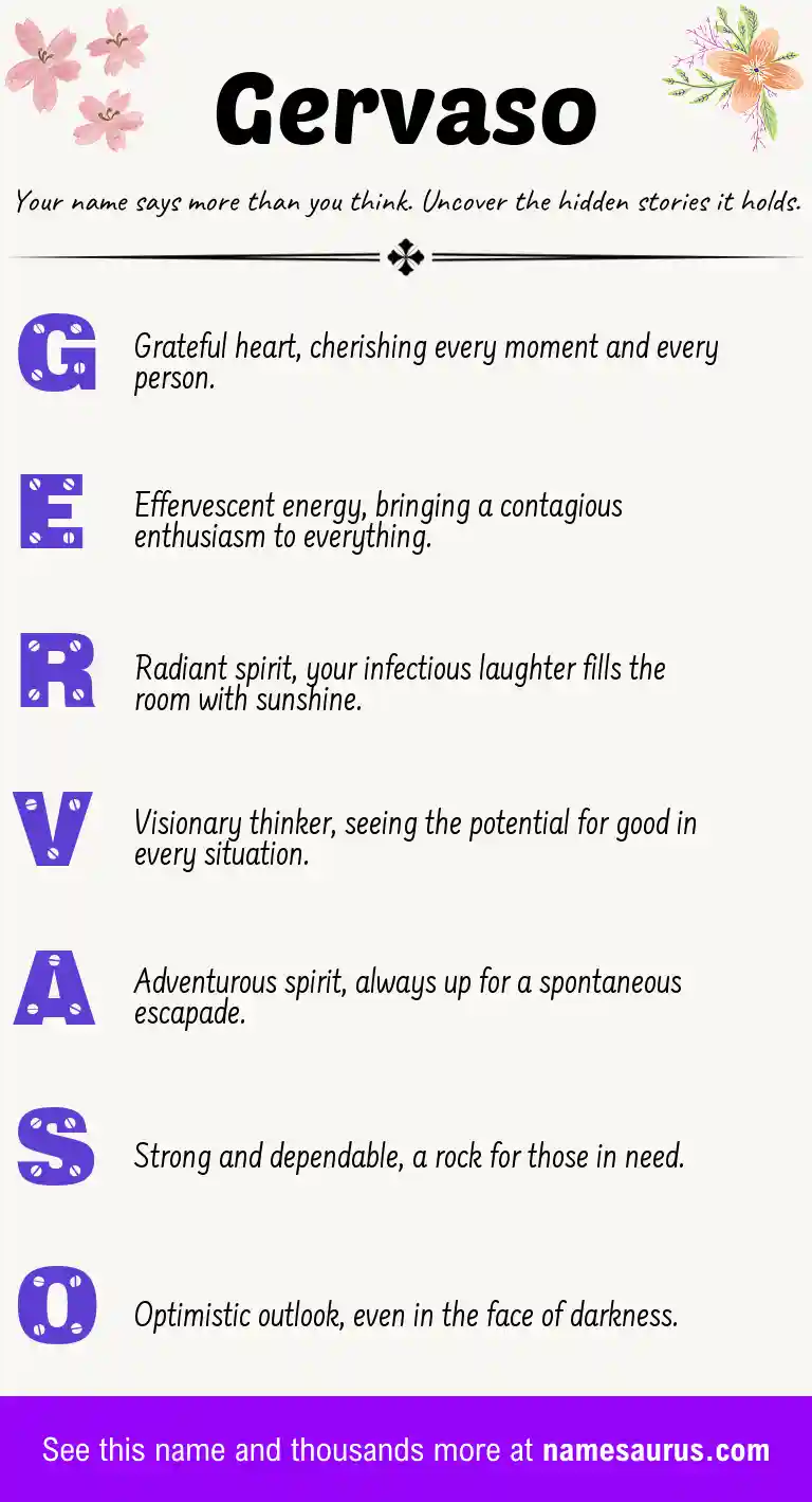 Acrostic poem about Gervaso.