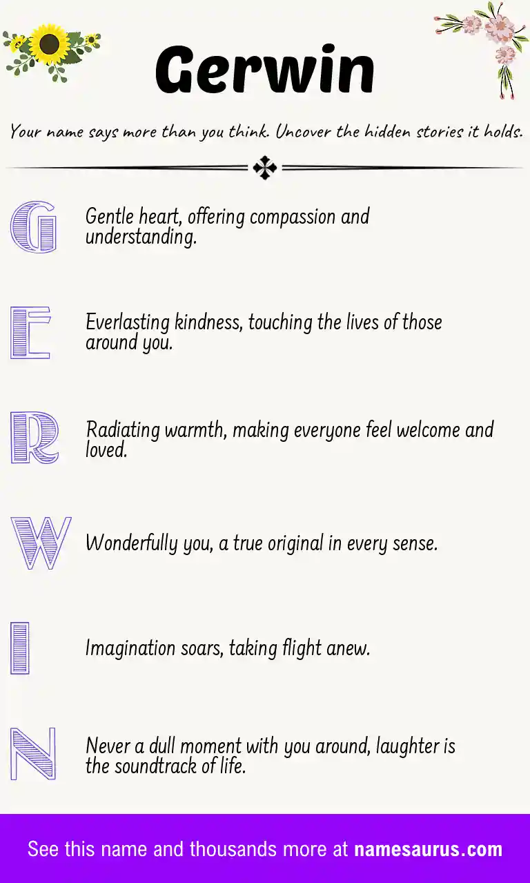 Acrostic poem about Gerwin.