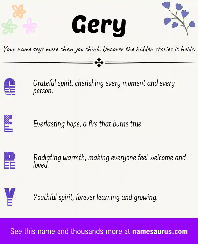 Acrostic poem about Gery.