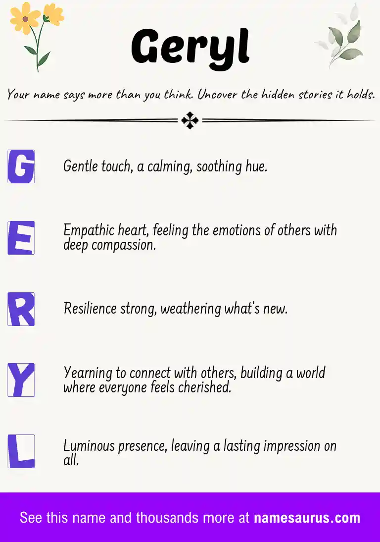Acrostic poem about Geryl.