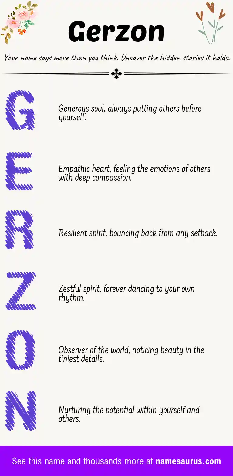 Acrostic poem about Gerzon.