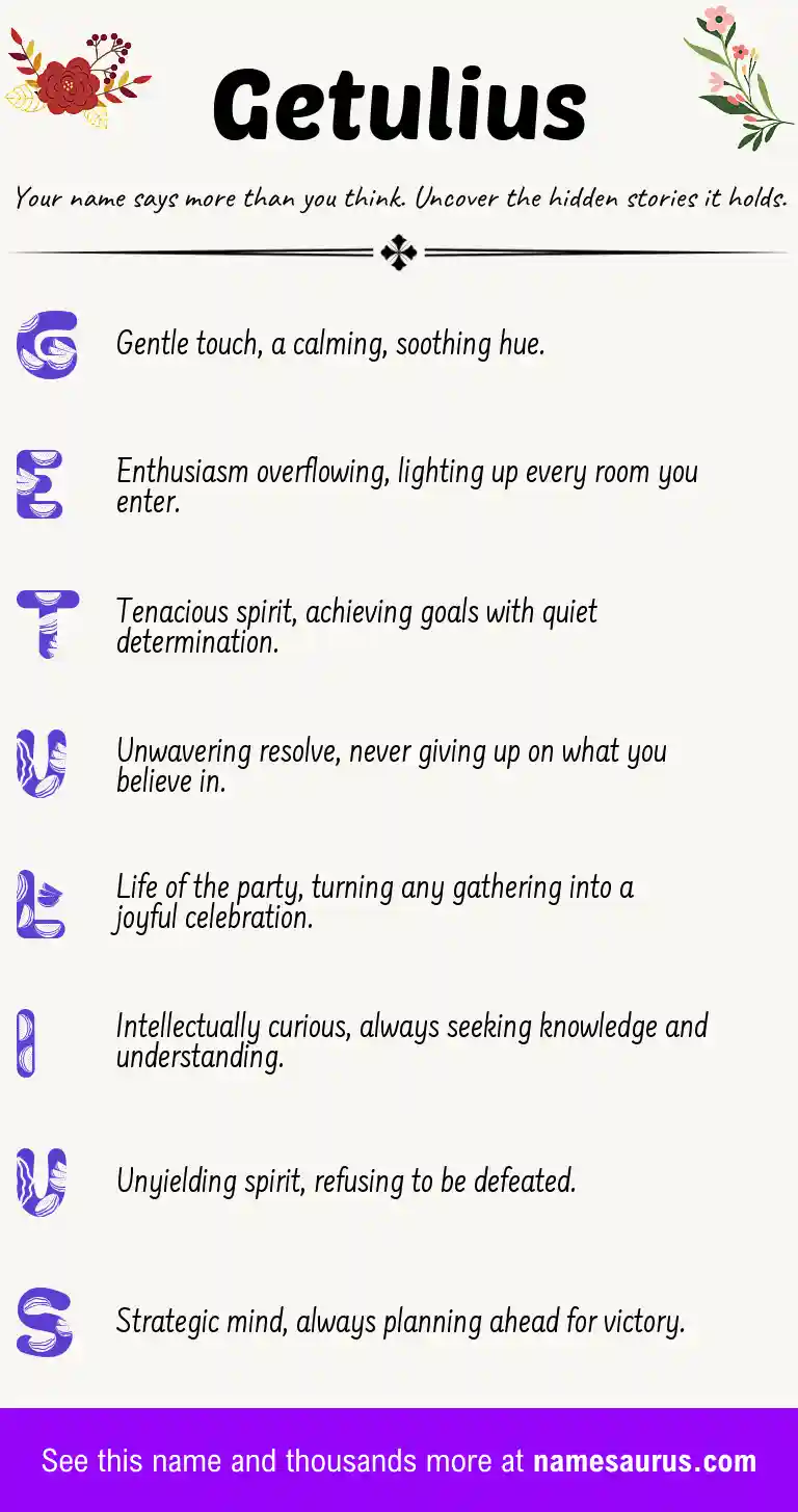 Acrostic poem about Getulius.