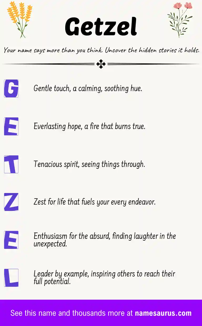 Acrostic poem about Getzel.