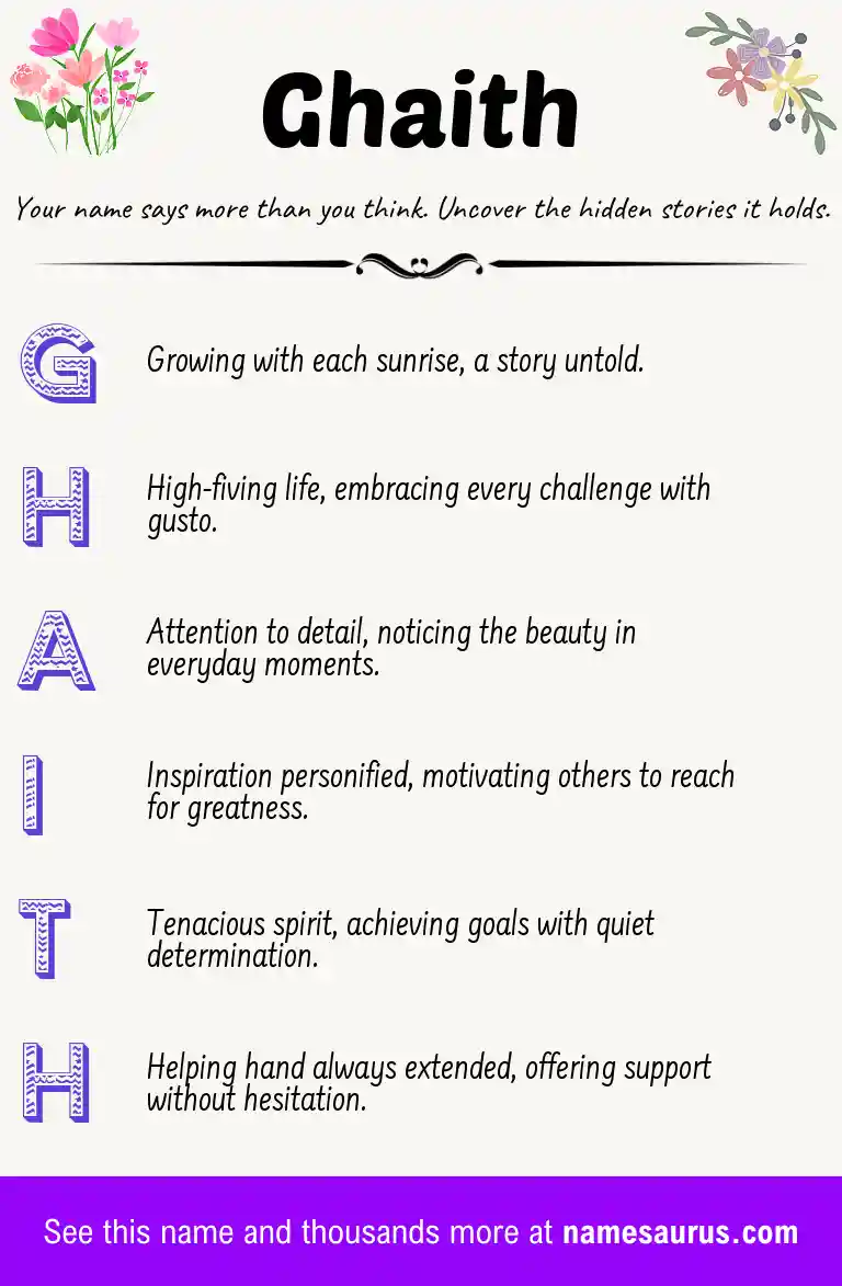 Acrostic poem about Ghaith.
