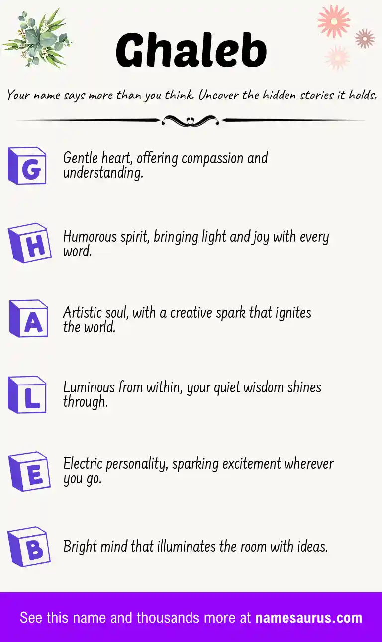 Acrostic poem about Ghaleb.