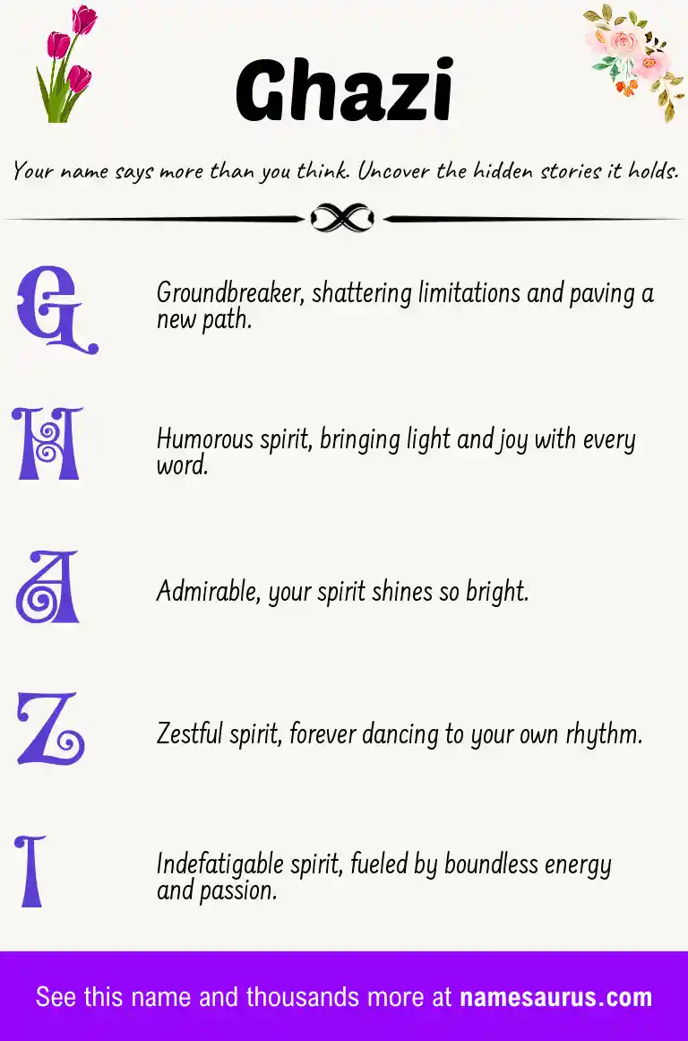 Acrostic poem about Ghazi.