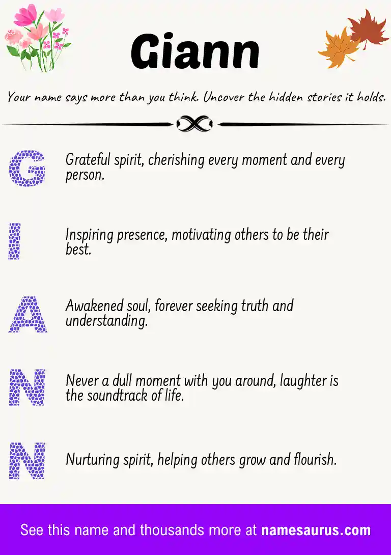 Acrostic poem about Giann.
