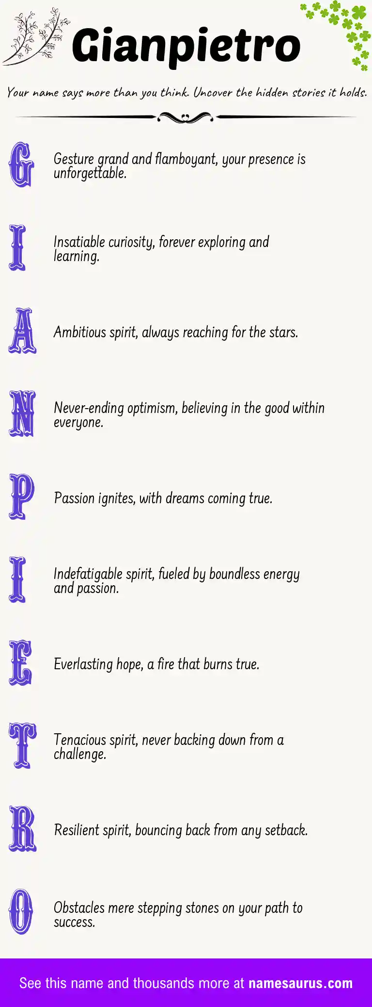Acrostic poem about Gianpietro.