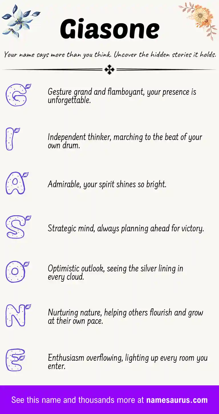 Acrostic poem about Giasone.
