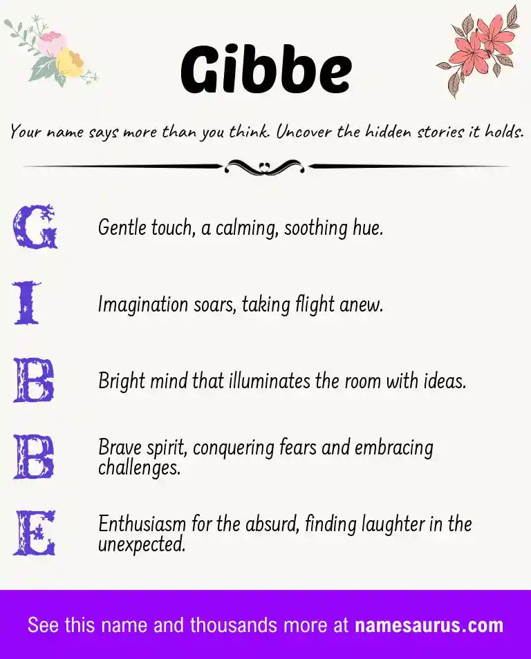 Acrostic poem about Gibbe.