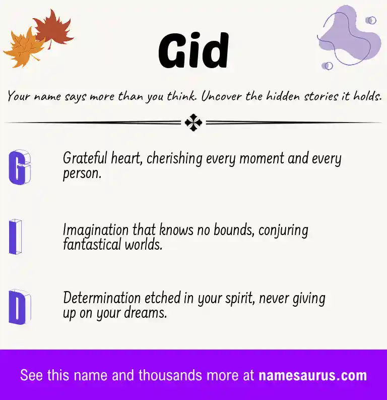 Acrostic poem about Gid.