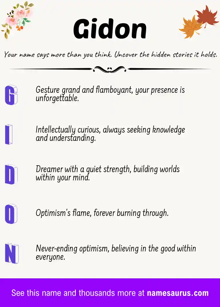 Acrostic poem about Gidon.