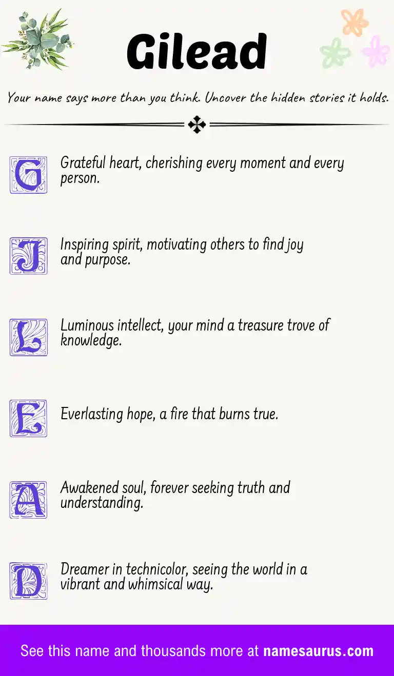 Acrostic poem about Gilead.