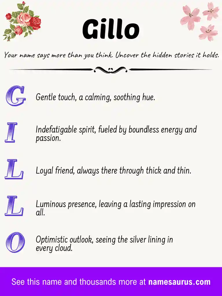 Acrostic poem about Gillo.