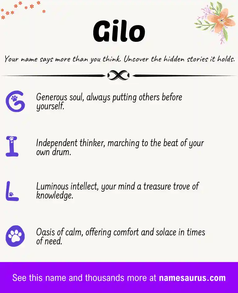 Acrostic poem about Gilo.