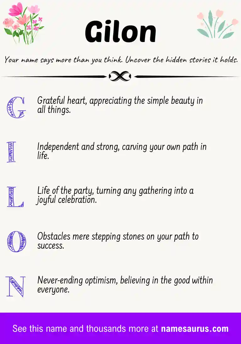 Acrostic poem about Gilon.