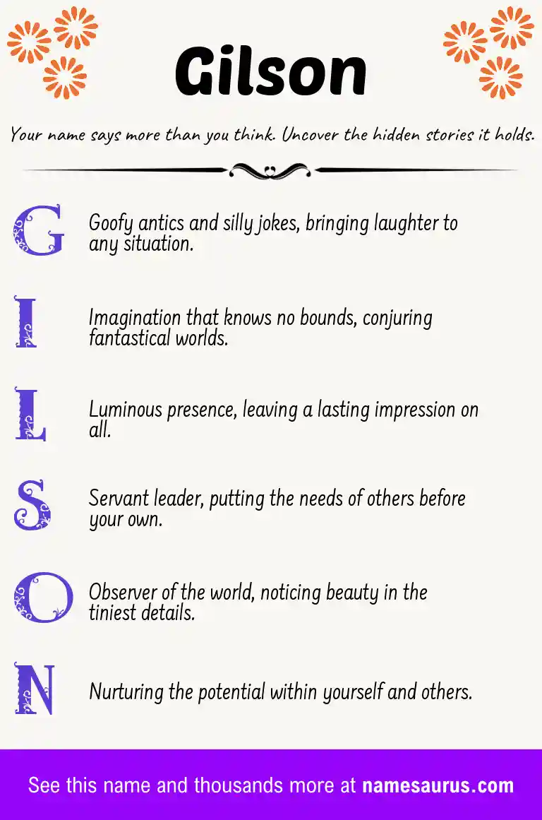 Acrostic poem about Gilson.