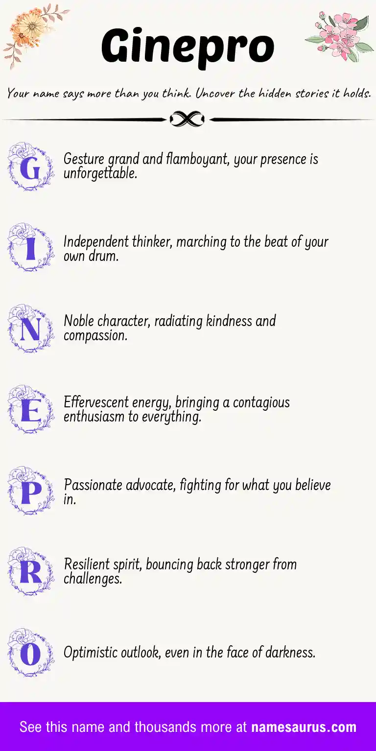 Acrostic poem about Ginepro.