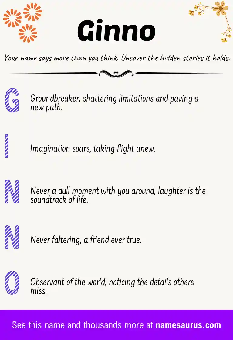 Acrostic poem about Ginno.