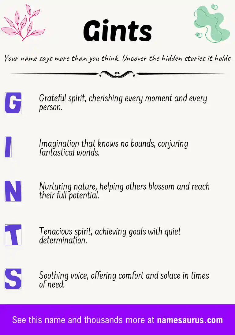 Acrostic poem about Gints.