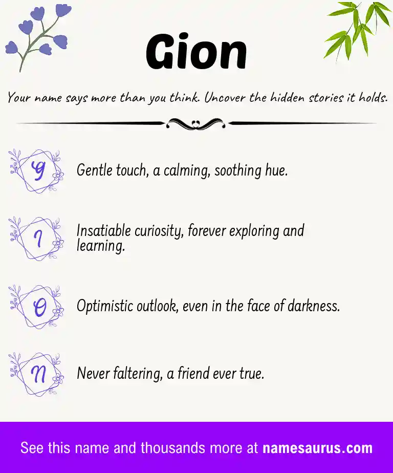 Acrostic poem about Gion.