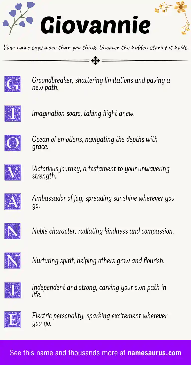 Acrostic poem about Giovannie.