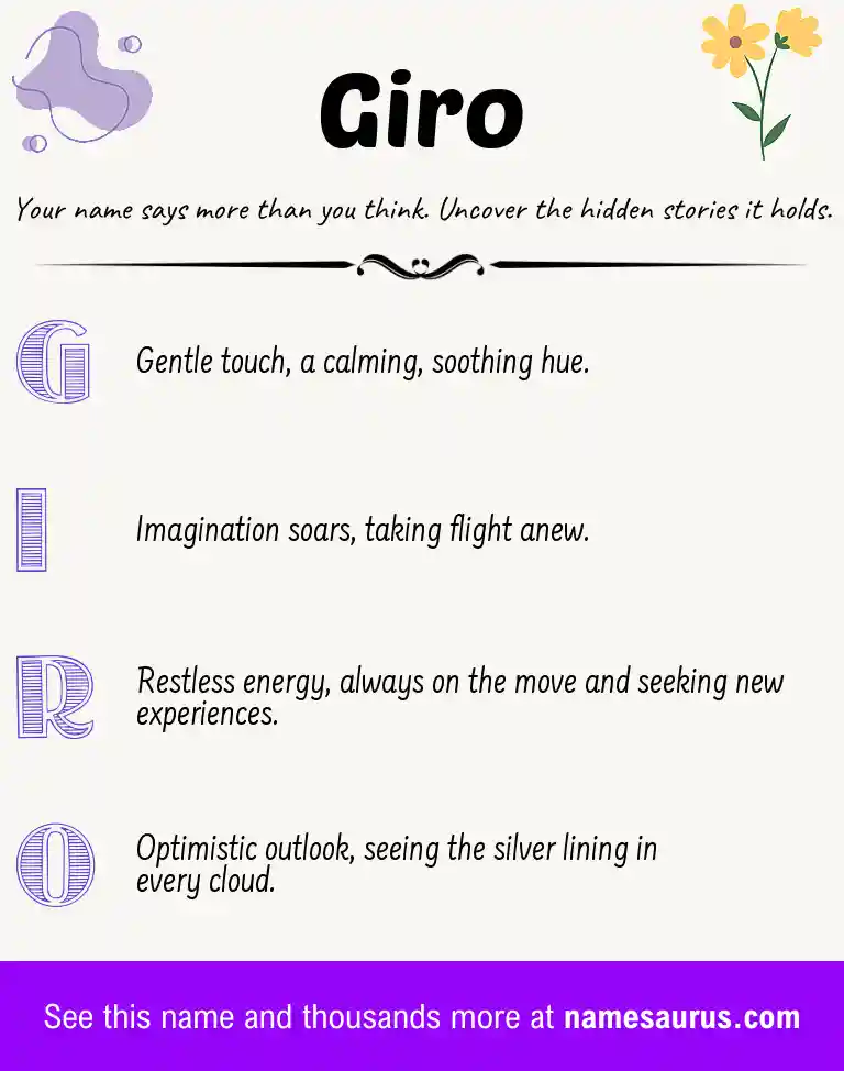 Acrostic poem about Giro.