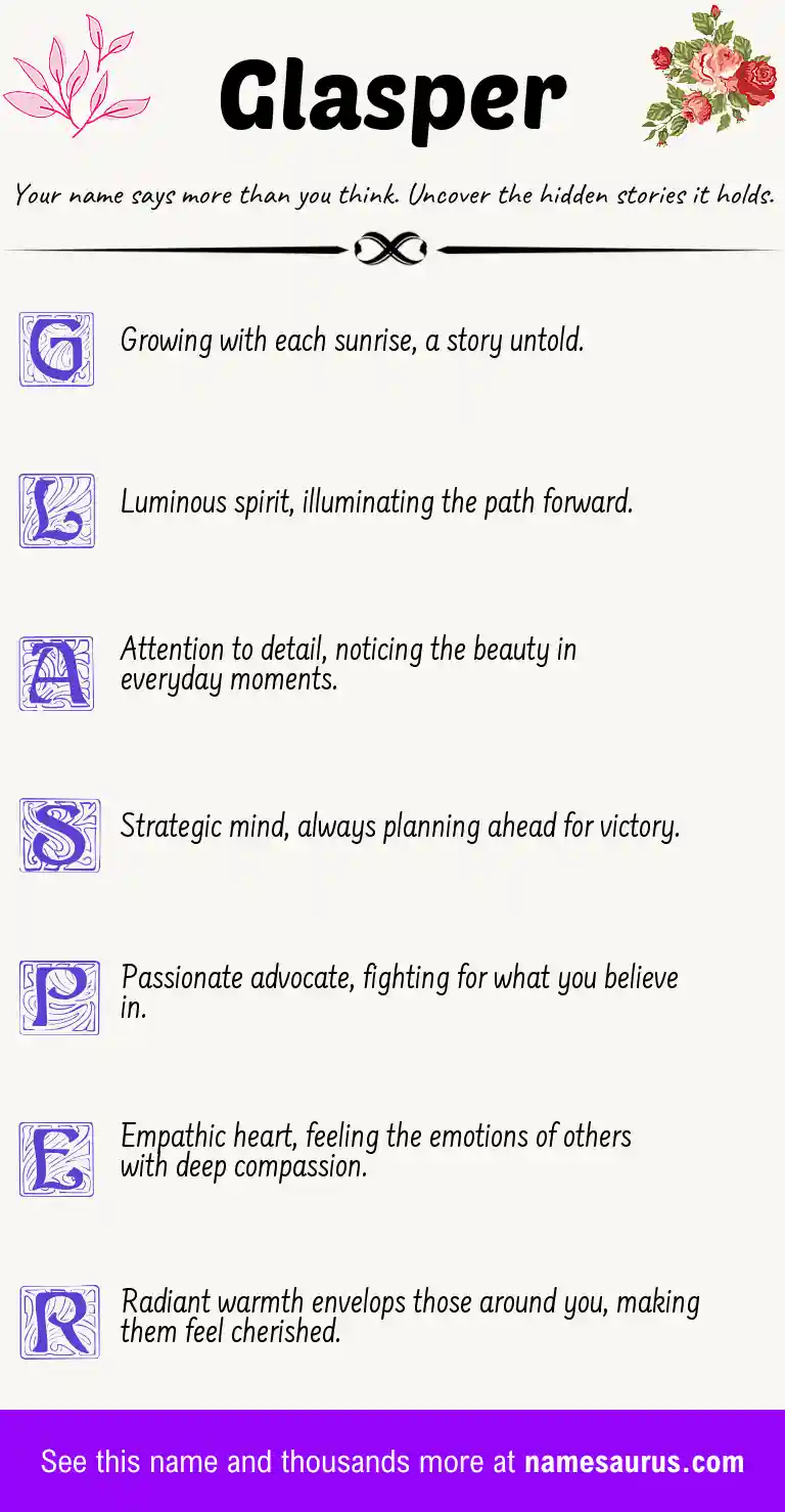 Acrostic poem about Glasper.