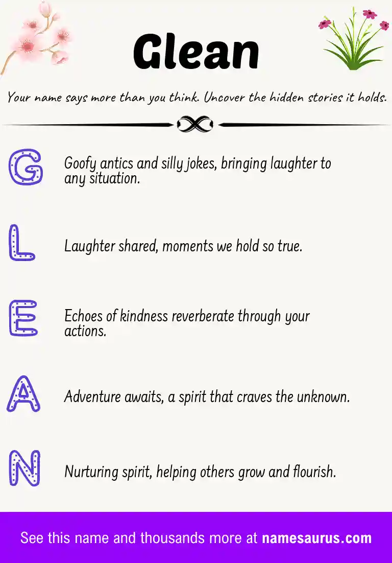 Acrostic poem about Glean.