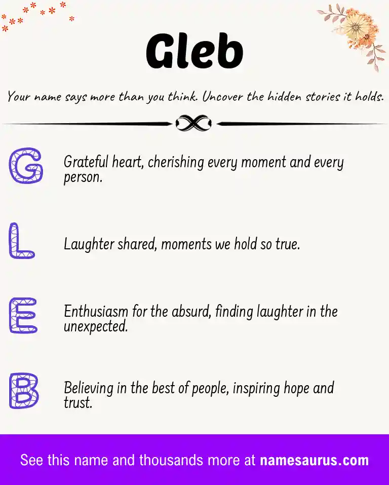Acrostic poem about Gleb.