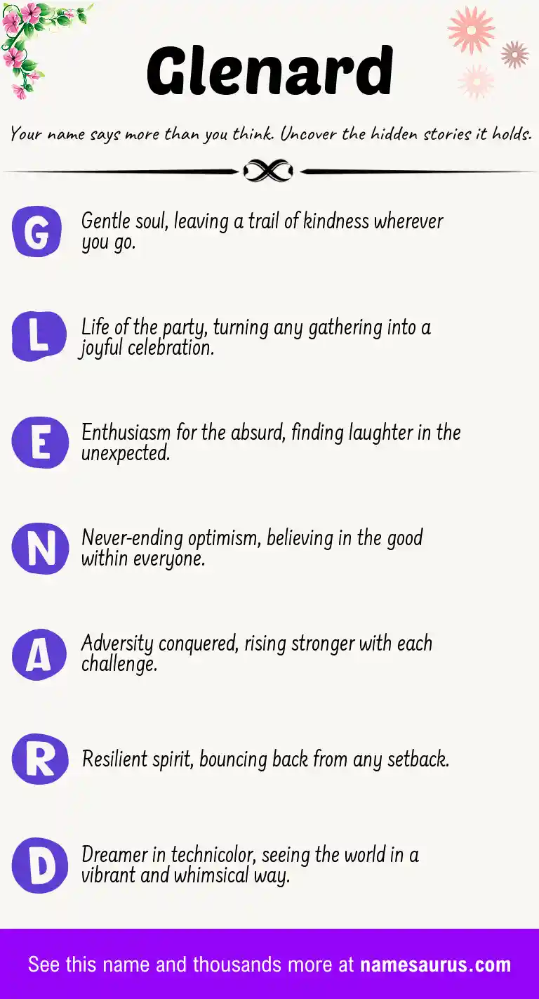 Acrostic poem about Glenard.