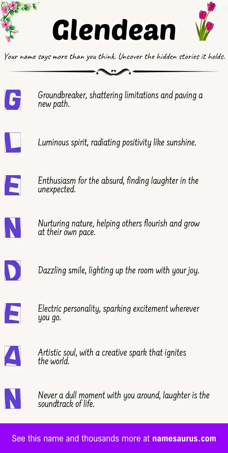 Acrostic poem about Glendean.