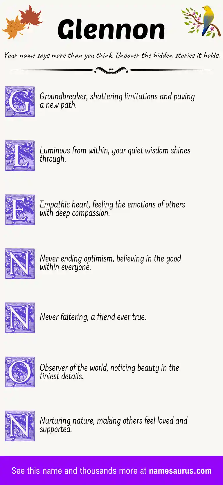 Acrostic poem about Glennon.