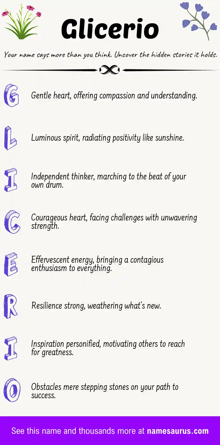 Acrostic poem about Glicerio.