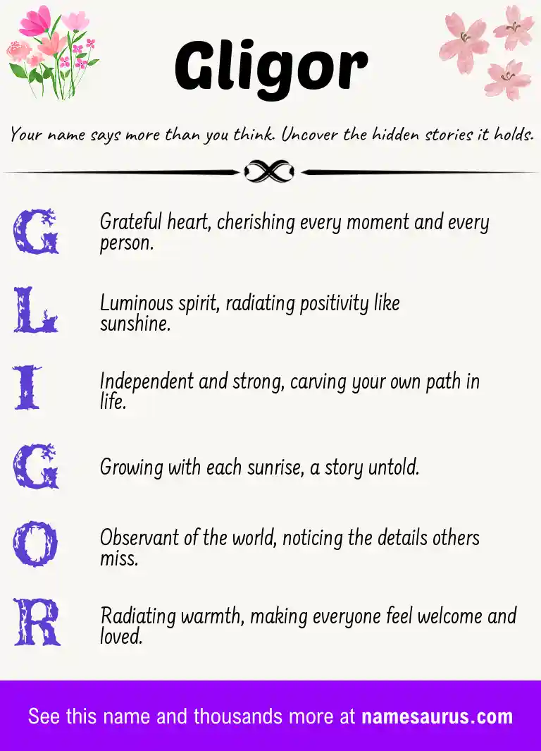 Acrostic poem about Gligor.