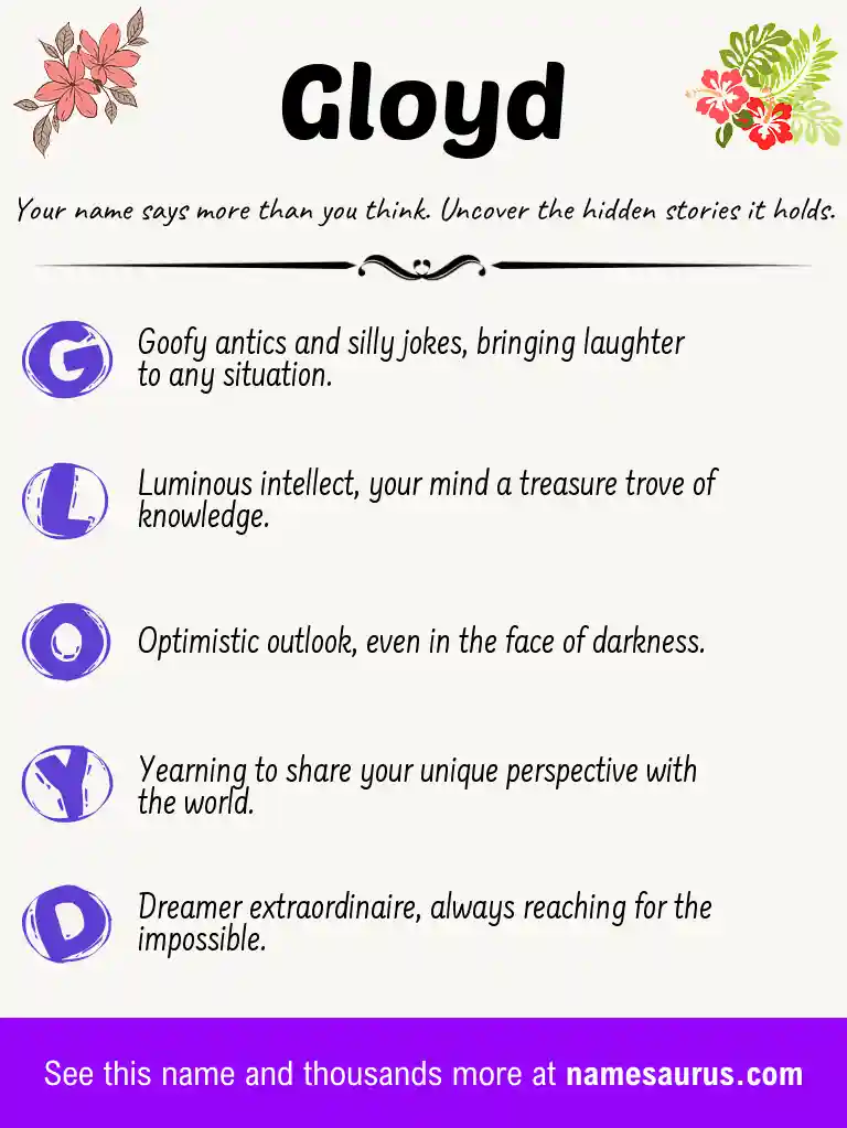 Acrostic poem about Gloyd.