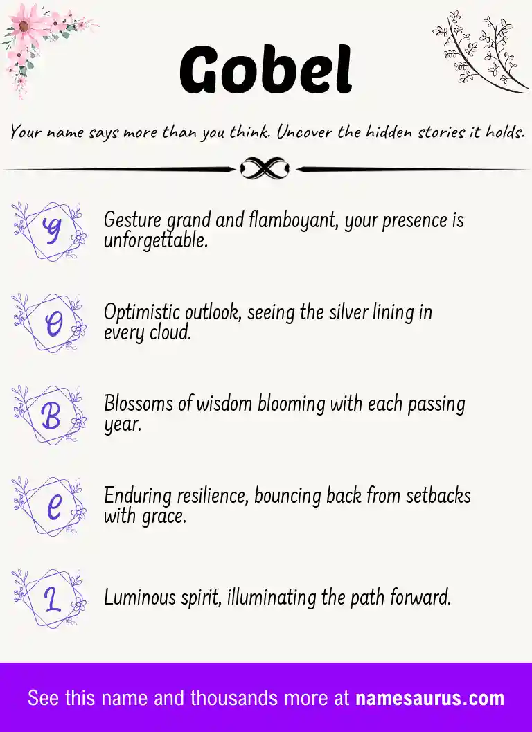 Acrostic poem about Gobel.