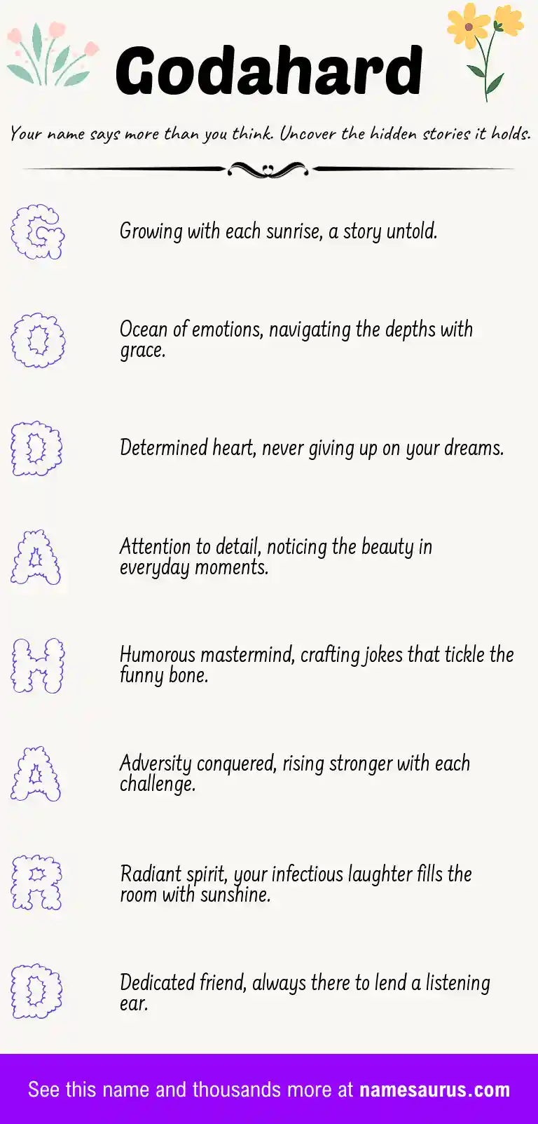 Acrostic poem about Godahard.