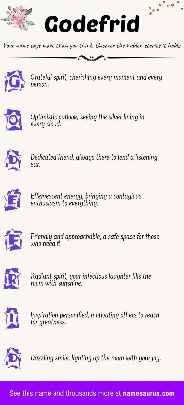 Acrostic poem about Godefrid.