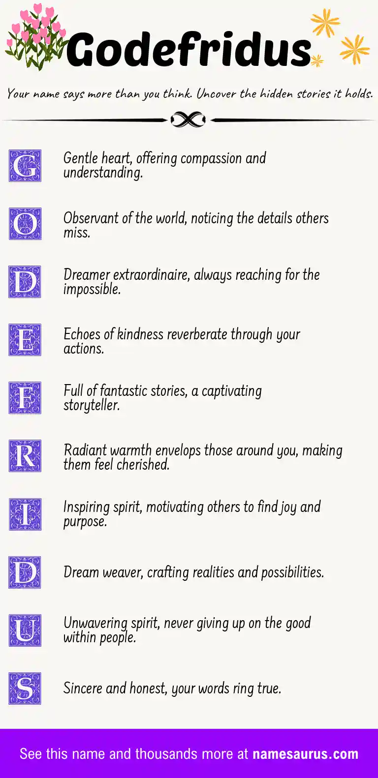 Acrostic poem about Godefridus.
