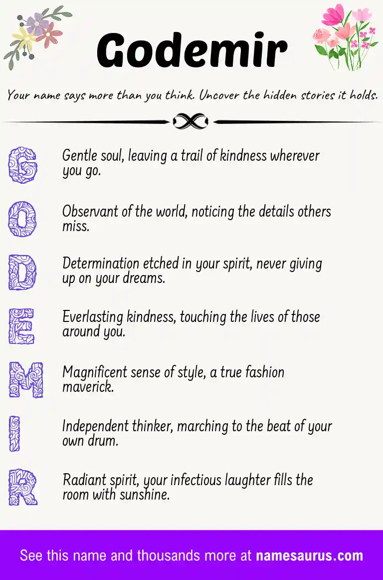 Acrostic poem about Godemir.