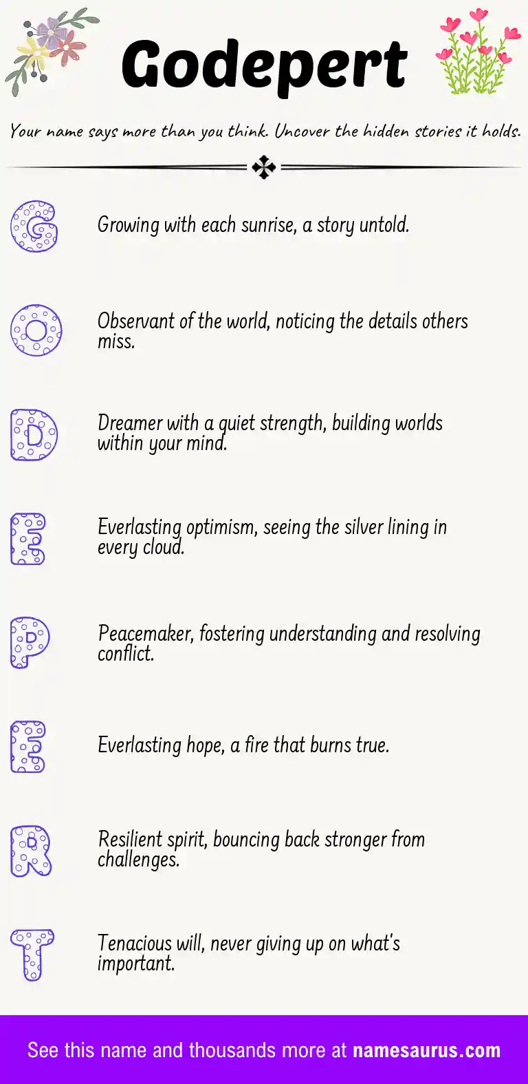 Acrostic poem about Godepert.