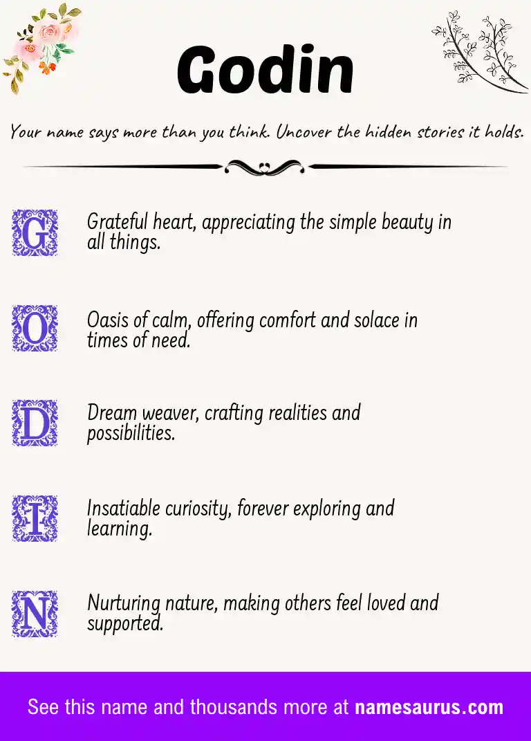Acrostic poem about Godin.