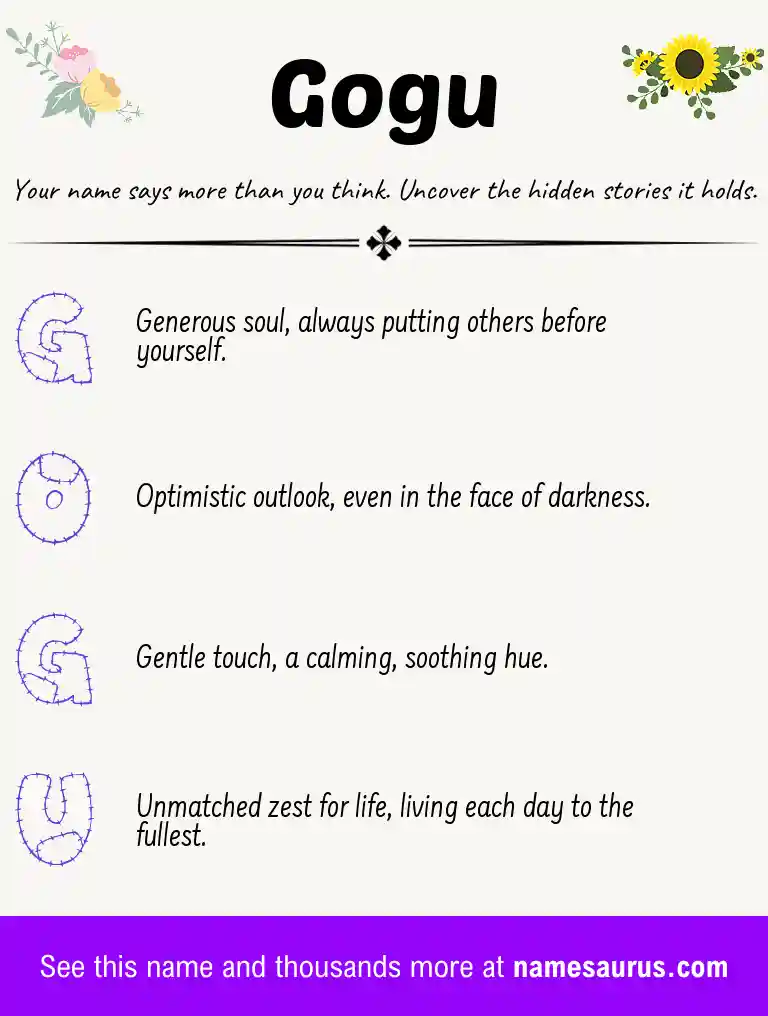Acrostic poem about Gogu.