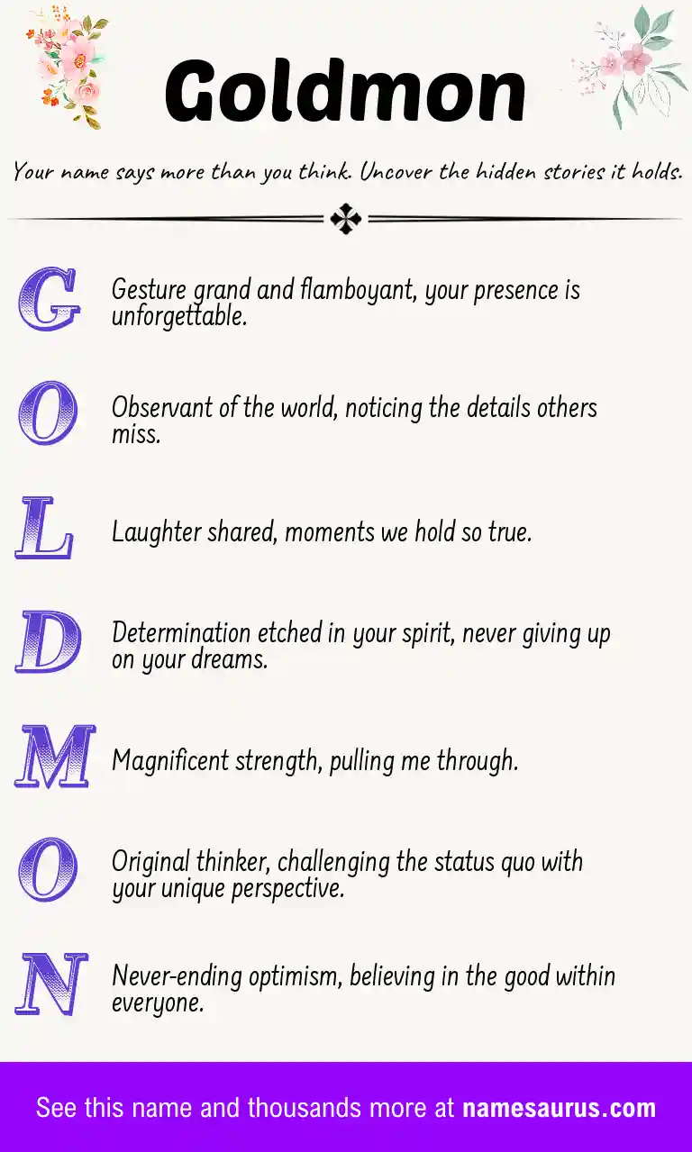 Acrostic poem about Goldmon.