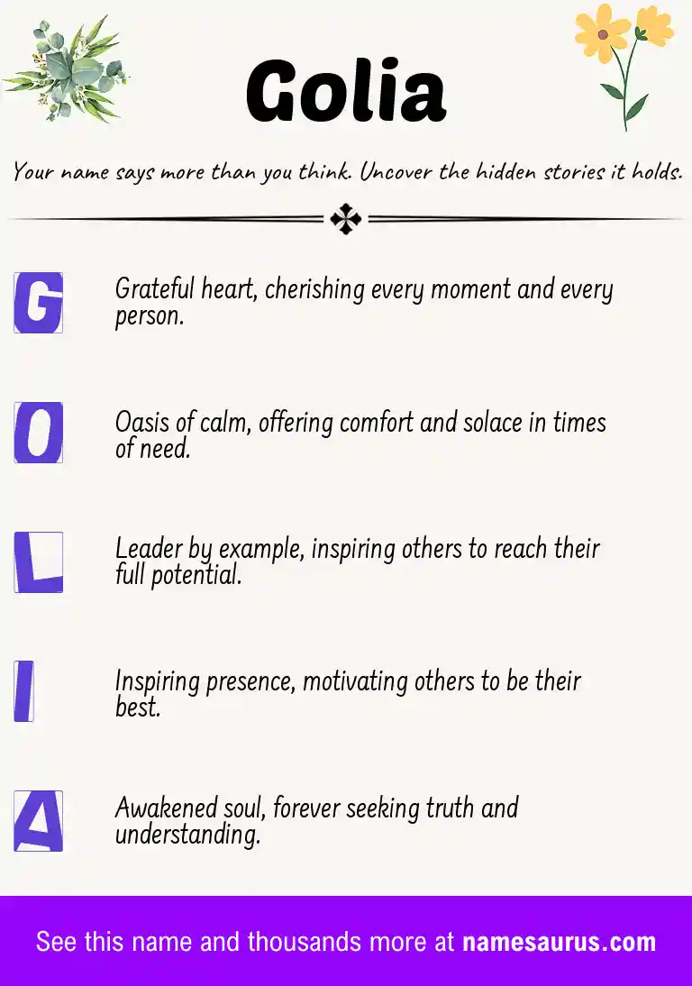 Acrostic poem about Golia.