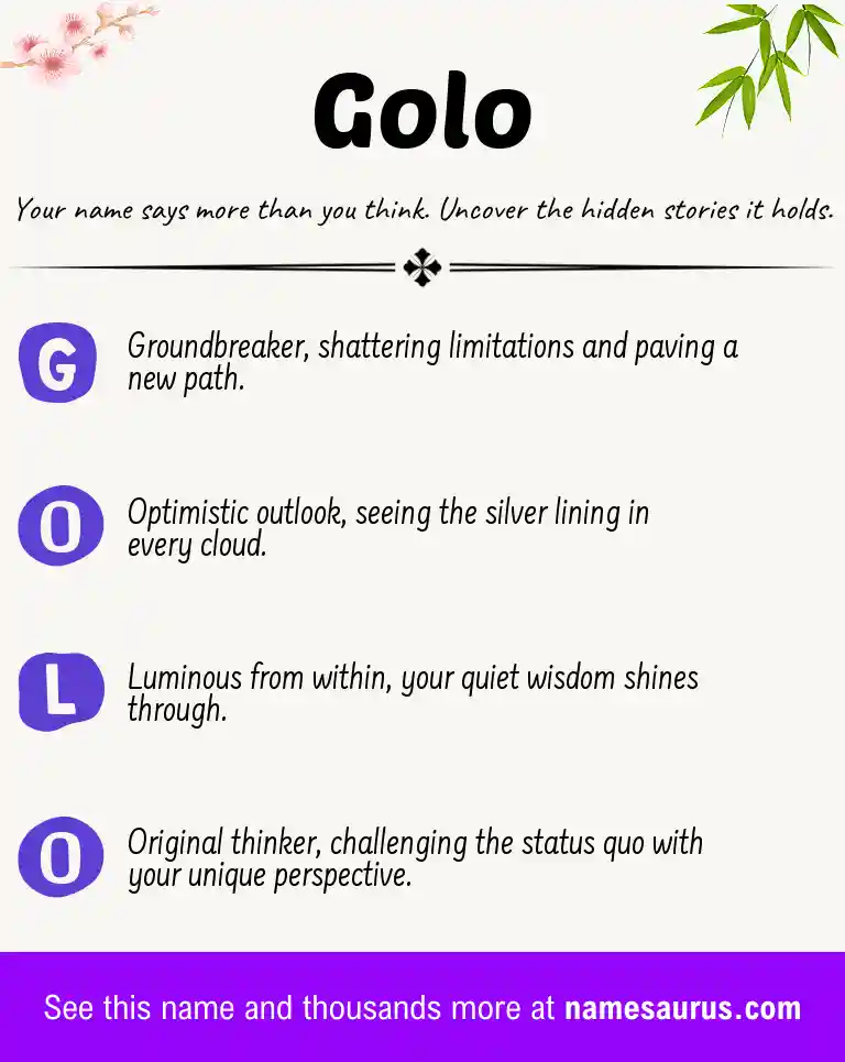 Acrostic poem about Golo.