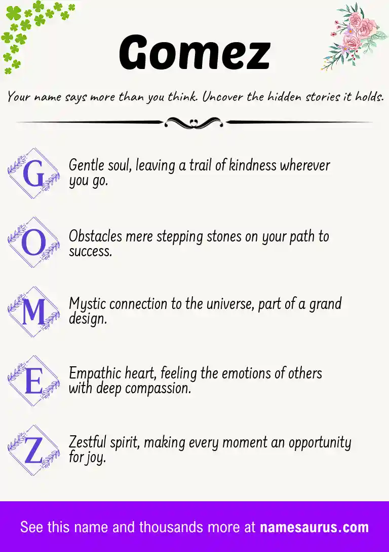 Acrostic poem about Gomez.