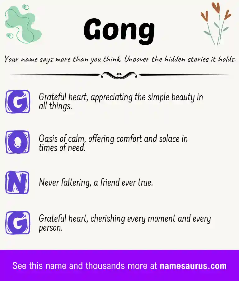 Acrostic poem about Gong.