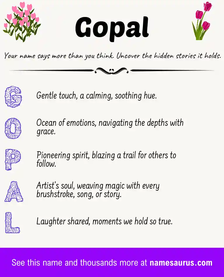 Acrostic poem about Gopal.